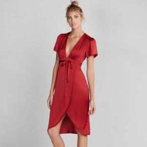 NEW Deep Red Express Plunge Front Dress Size 00